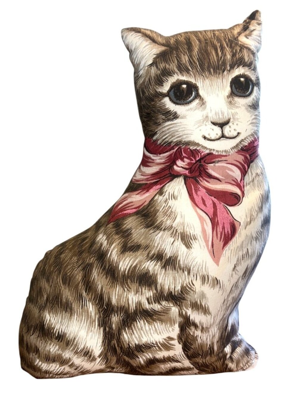 Vintage Handmade Tabby Cat Kittens Cloth Pillows Set Folk Art Decor - Picture 2 of 5